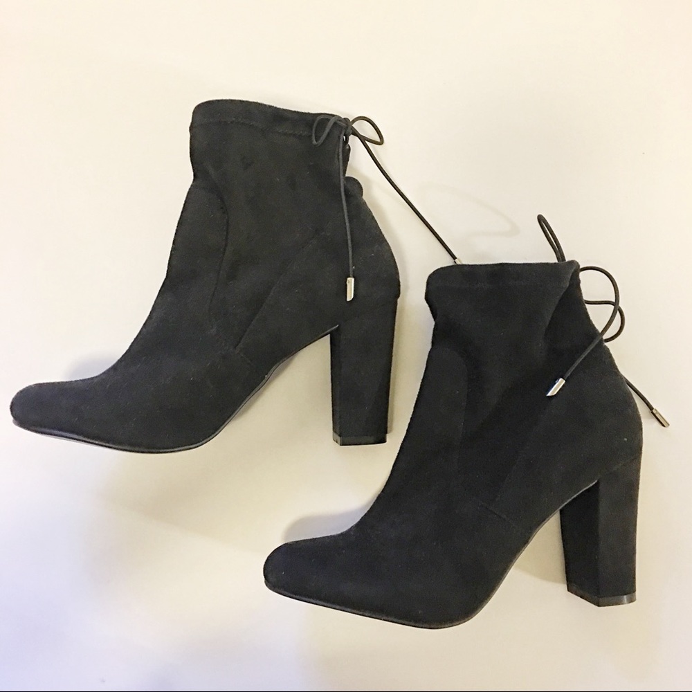 Chinese Laundry black suede ankle boots sz 8
